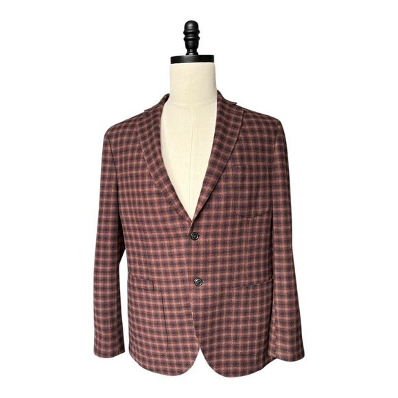 JKT  New York 100% wool men’s 2 button closure plaid blazer coat rn#98302 | 40R - Picture 2 of 16